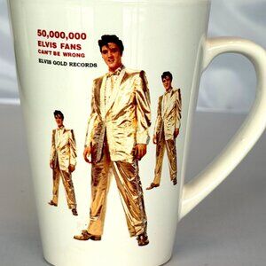 Elvis Presley 2012 Gold Suit “50,000,000 Elvis Fans Can’t Be Wrong” Tall Mug